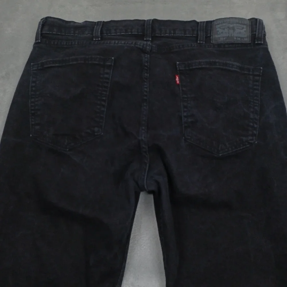 Levis 514 Jeans‎ Mens 38x30 Black Denim Casual Straight Fit Modern Distressed
